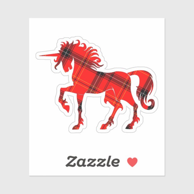 Scottish Red Plaid Tartan Unicorn Silhouette Cool (Sheet)