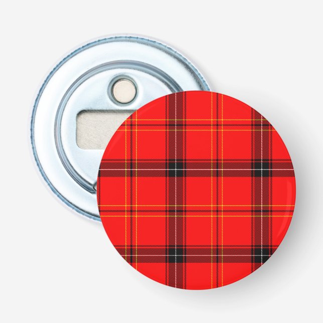 Scottish Red Tartan Bottle Opener (Front)