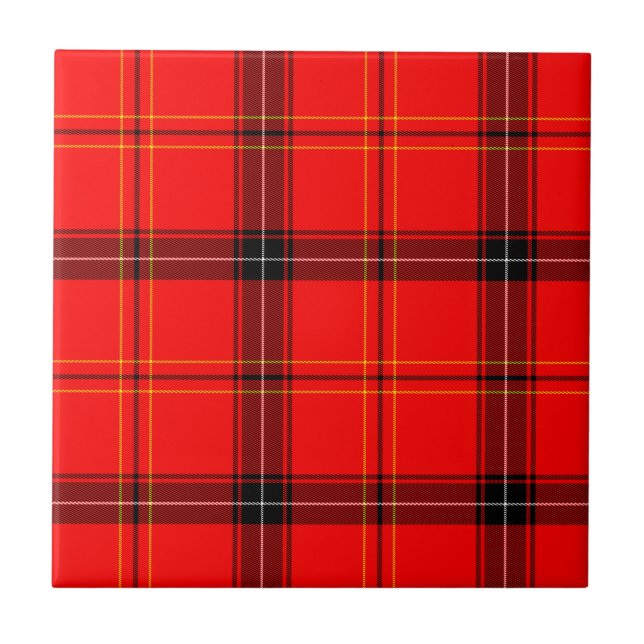 Scottish Red Tartan Tile (Front)