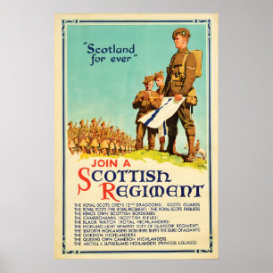 Scottish Regiment Recruitment Poster WWII British