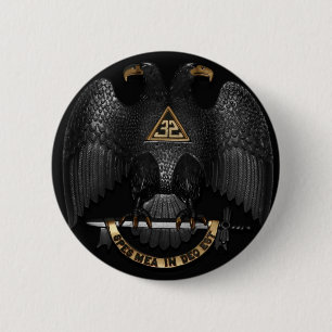 Scottish Rite 32 Degree Mason Eagle 6 Cm Round Badge