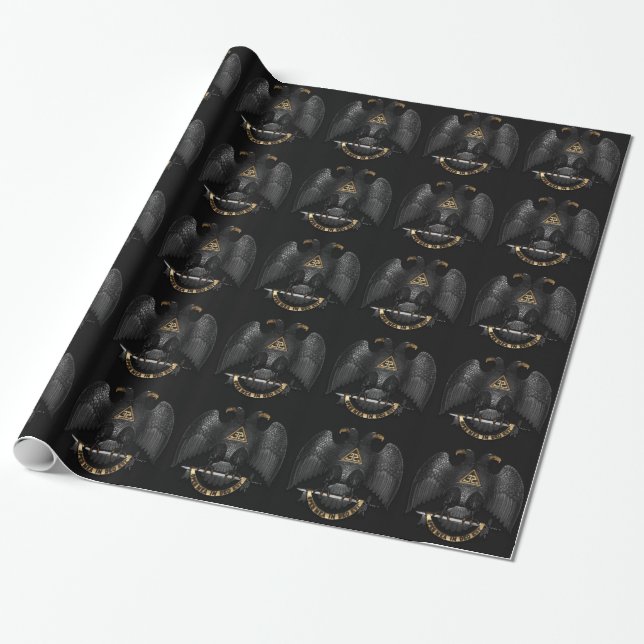 Scottish Rite 32 Degree Mason Eagle Wrapping Paper (Unrolled)