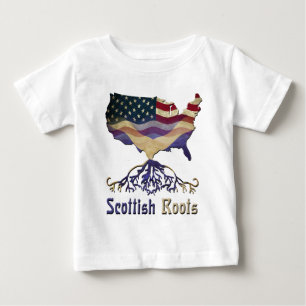 Scottish Roots USA Flag Heritage  Baby T-Shirt