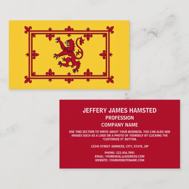 Scottish Royal Banner, Scotland Business Card (Front/Back)