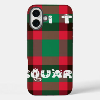 Scottish Royal Chequered Tartan Plaid with Text iPhone 16 Plus Case