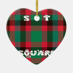 Scottish Royal Chequered Tartan Plaid with Text Ceramic Tree Decoration