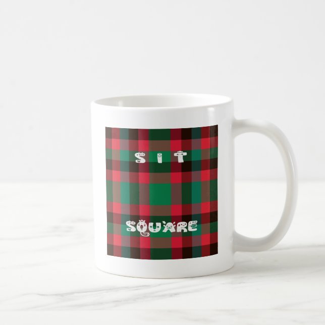 Scottish Royal Chequered Tartan Plaid with Text Coffee Mug (Right)