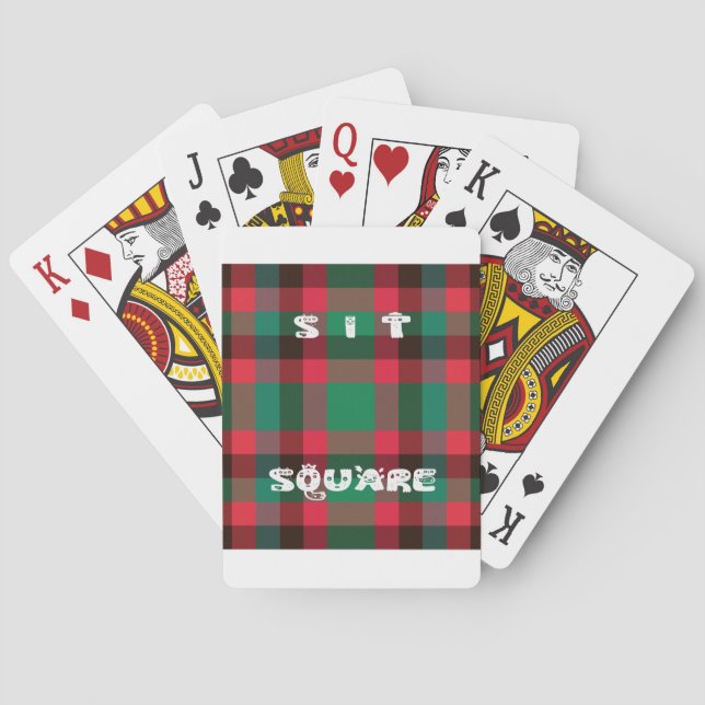 Scottish Royal Chequered Tartan Plaid with Text Playing Cards (Back)