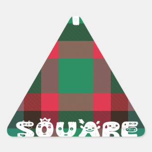Scottish Royal Chequered Tartan Plaid with Text Triangle Sticker