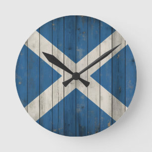Scottish Saltire Blue Round Wall Clock Scotland