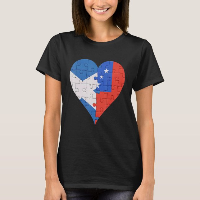 Scottish Samoan Flag Heart T-Shirt (Front)
