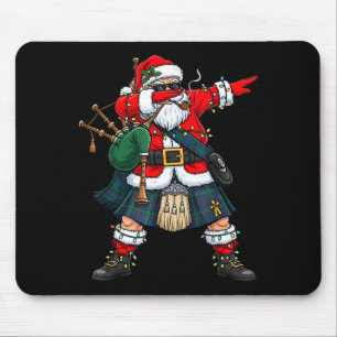 Scottish Santa Bagpes Dabbing Christmas Funny Holi Mouse Mat