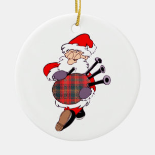 Scottish Santa Claus Ceramic Tree Decoration