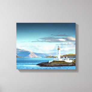Scottish Scenic Lighthouse View Oban Port Canvas Print