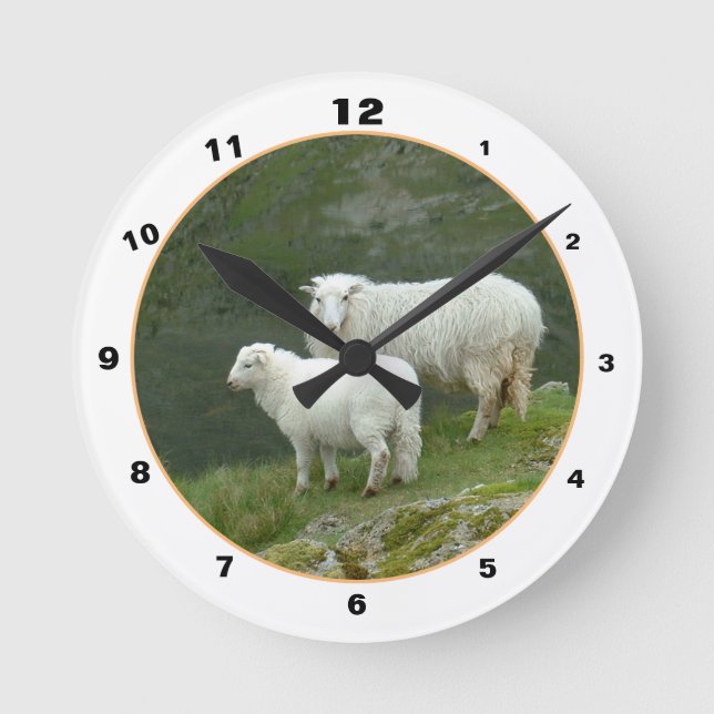 Scottish Sheep & Wool Farmers, Highlands /Scotland Round Clock (Front)