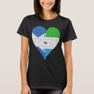 Scottish Sierra Leonean Flag Heart T-Shirt