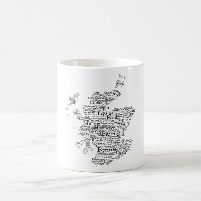 Scottish Slang Word Map Coffee Mug (Center)