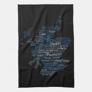 Scottish Slang Word Map Kitchen Towel