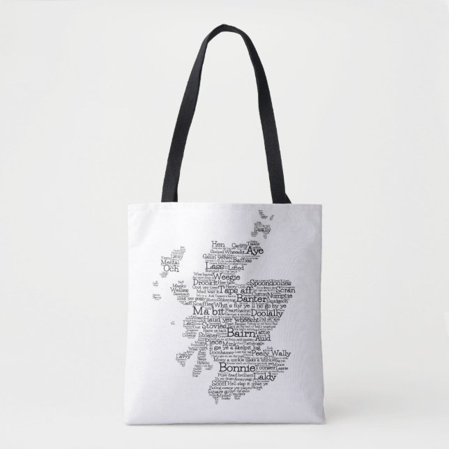 Scottish Slang Word Map Tote Bag (Front)