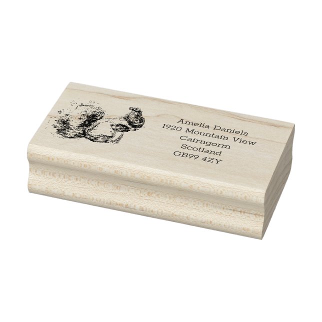 Scottish Squirrel Address Self Inking Rubber Stamp (Stamp)