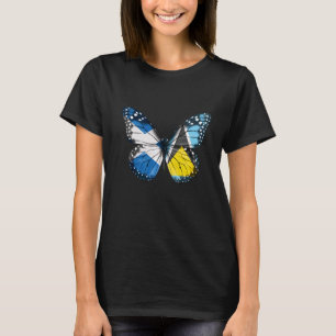 Scottish St Lucian Flag Butterfly T-Shirt