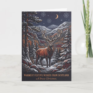Scottish Stag Highland Christmas Card