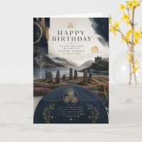 Scottish Stone Circle Castle Birthday Card