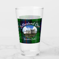 Scottish Sutherland Clan Castle Tartan Glass Cup