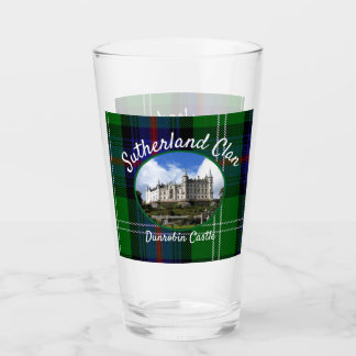 Scottish Sutherland Clan Castle Tartan Glass Cup