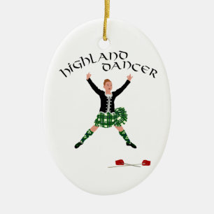 Scottish Sword Dancer - Ghillie Callum Ceramic Tree Decoration