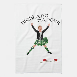 Scottish Sword Dancer - Ghillie Callum Tea Towel