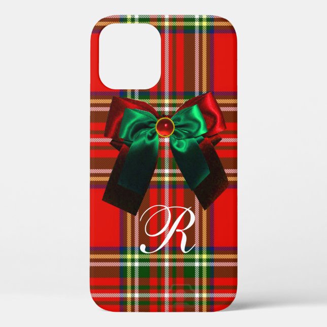 SCOTTISH TARTAN AND RED GREEN BOWS CHRISTMAS PARTY Case-Mate iPhone CASE (Back)