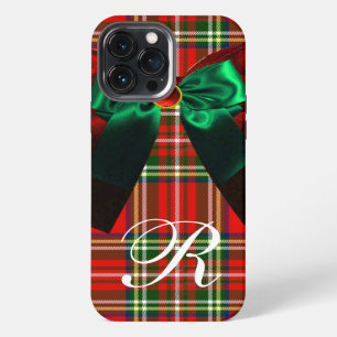 SCOTTISH TARTAN AND RED GREEN BOWS CHRISTMAS PARTY iPhone 13 PRO MAX CASE