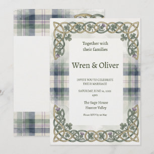 Scottish Tartan Celtic Knotwork Wedding Invitation