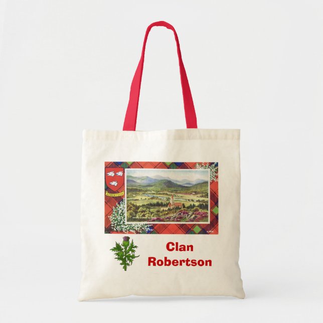 Scottish Tartan, Clan Robertson Tote Bag (Front)