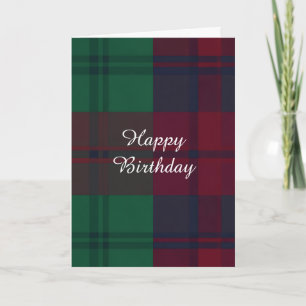 Scottish Tartan Happy Birthday Card Traditional