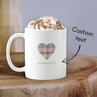 Scottish Tartan Heart Coffee Mug