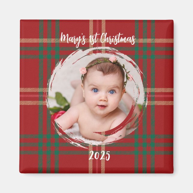 Scottish Tartan Heritage Ornament Customisable  Magnet (Front)