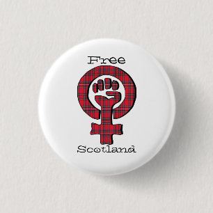 Scottish Tartan Indy Feminist Symbol Pinback 3 Cm Round Badge