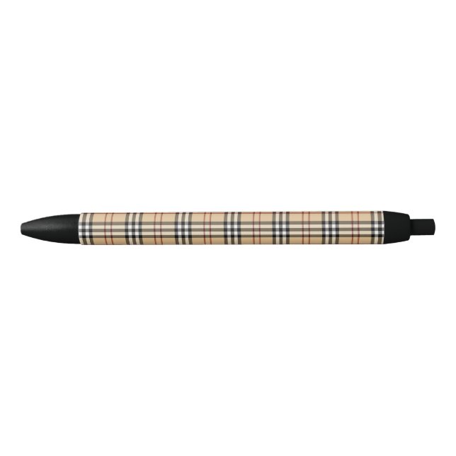 Scottish Tartan Pattern     Black Ink Pen (Front)