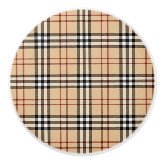 Scottish Tartan Pattern     Ceramic Knob (Front)