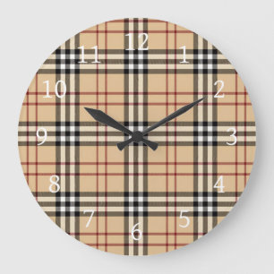 Scottish Tartan Pattern     Large Clock