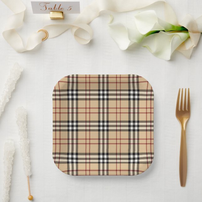 Scottish Tartan Pattern Paper Plate (Wedding)