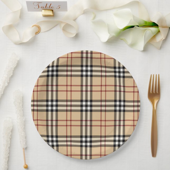 Scottish Tartan Pattern Paper Plate (Wedding)
