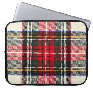 Scottish tartan pattern. Red and white wool plaid  Laptop Sleeve
