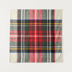 Scottish tartan pattern. Red and white wool plaid Tapestry