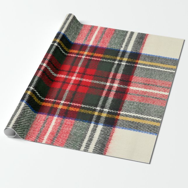 Scottish tartan pattern. Red and white wool plaid  Wrapping Paper (Unrolled)