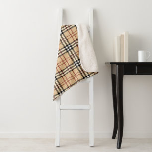 Scottish Tartan Pattern Sherpa Blanket