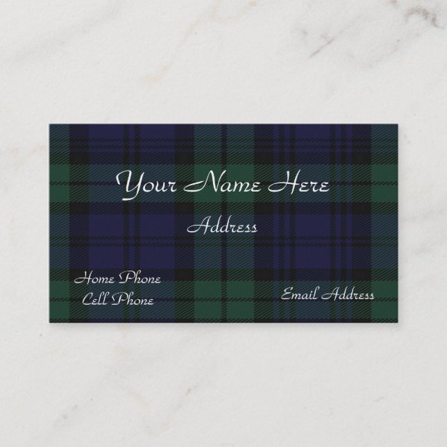Scottish Tartan Plaid Business Card (Front)