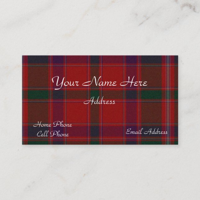 Scottish Tartan Plaid Business Card (Front)
